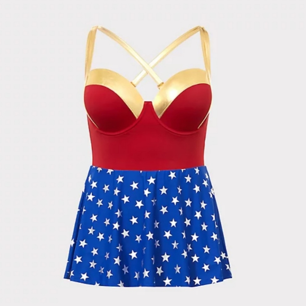 New! TORRID 3, WONDER WOMAN ONE-PIECE SWIM DRESS